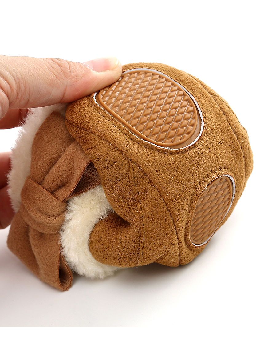 Baby Girl Winter Warm Fleece Big Bow Prewalker Boots - dianjiang-