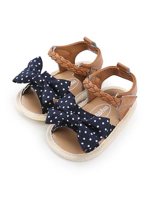 Baby Girls Bow-knot Pattern Cloth Sole Sandals - dianjiang-