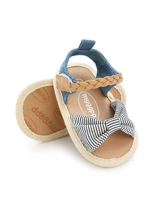 Baby Girls Bow-knot Pattern Cloth Sole Sandals - dianjiang-