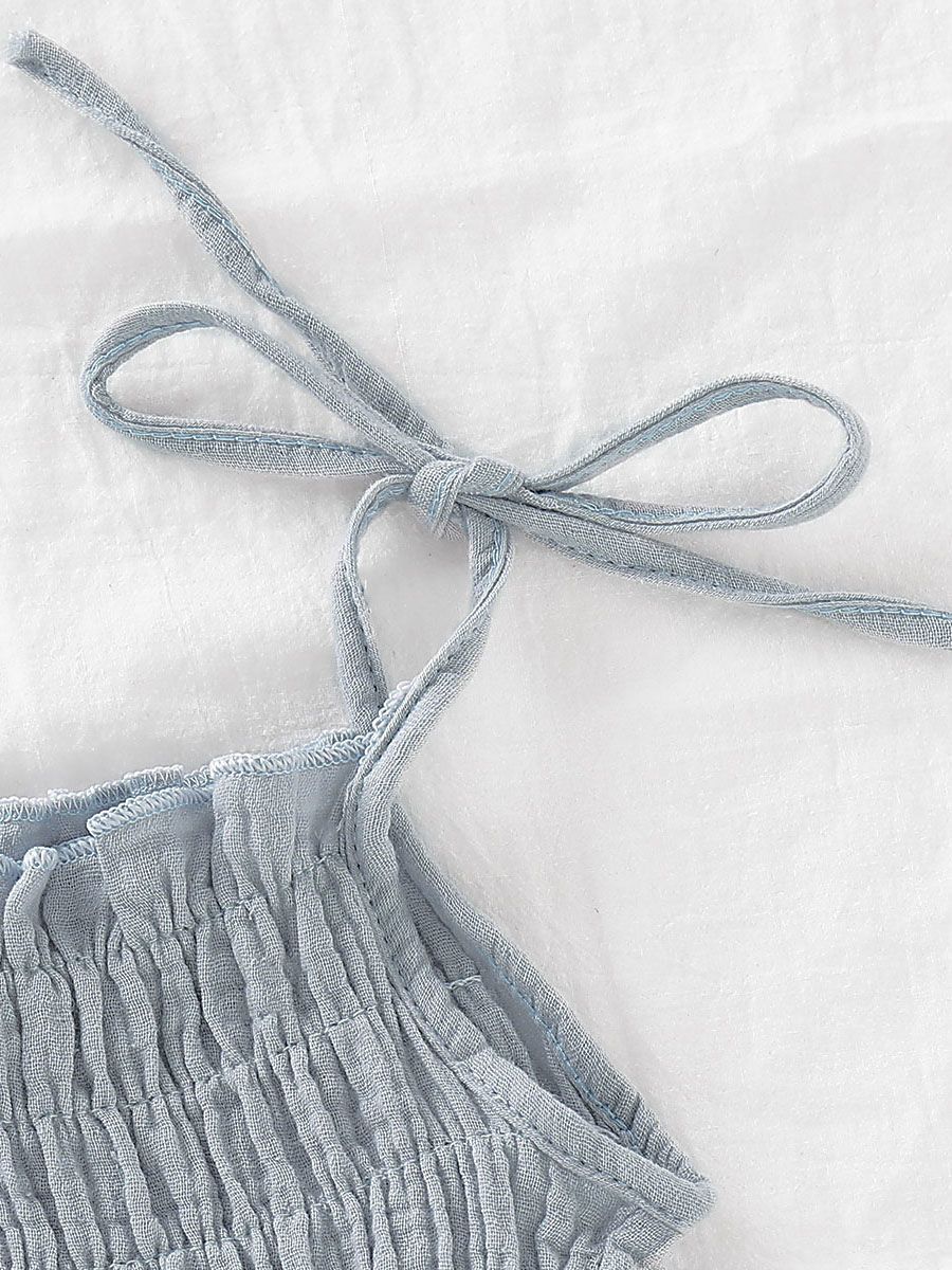 Summer Baby Tie Muslin Romper Onesie - dianjiang-
