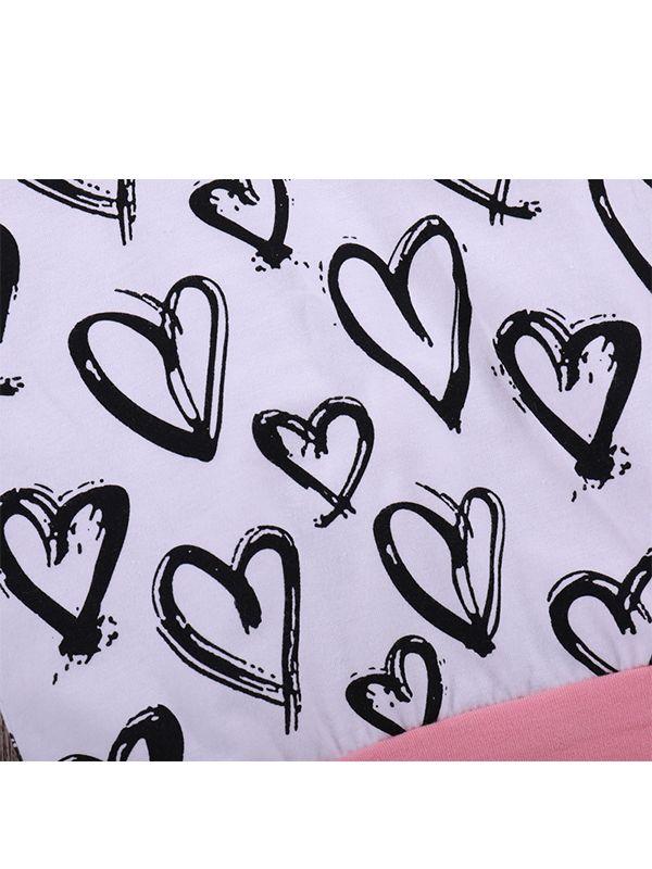 Baby Girls Pink Outfit Hoodie Top Matching Long Trousers - dianjiang-