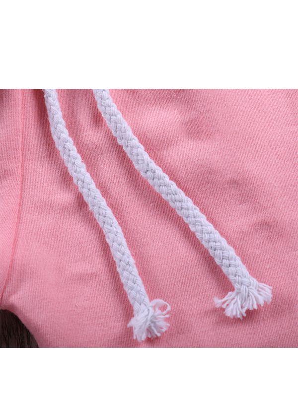 Baby Girls Pink Outfit Hoodie Top Matching Long Trousers - dianjiang-