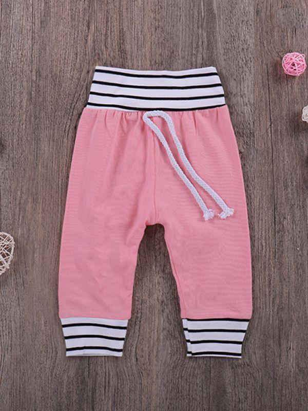 Baby Girls Pink Outfit Hoodie Top Matching Long Trousers - dianjiang-