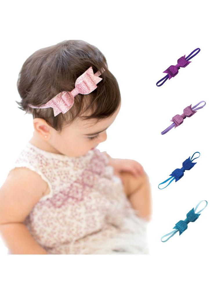 Multicolor Bowknot Headbands Cute Sequin Elastic Children Baby Headdress - dianjiang-