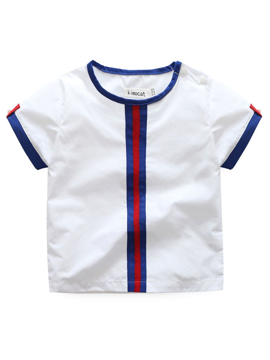 Baby Little Boy Summer 2-Piece Casual Outfits Color Blocking T-Shirt+ Shorts - dianjiang-