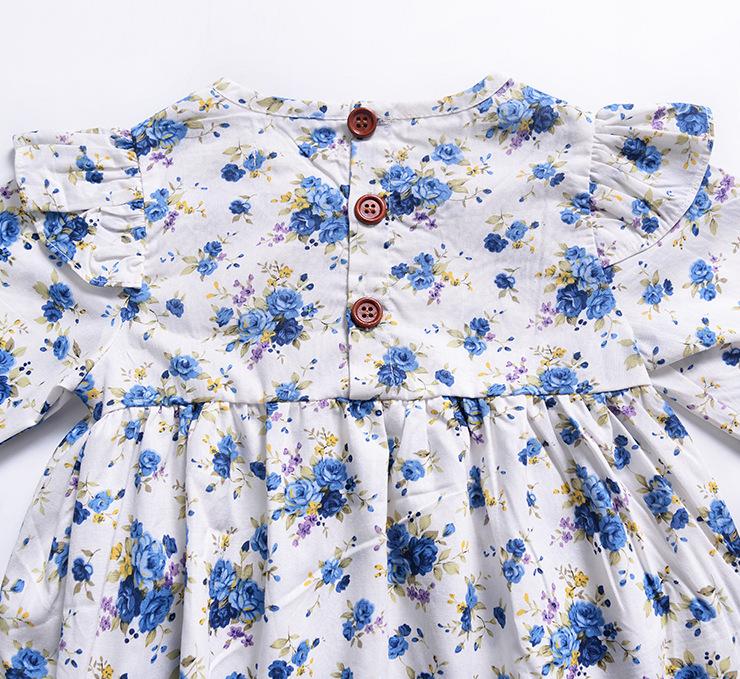 Baby Little Girl Floral Long Sleeve One-Piece Dress - dianjiang-