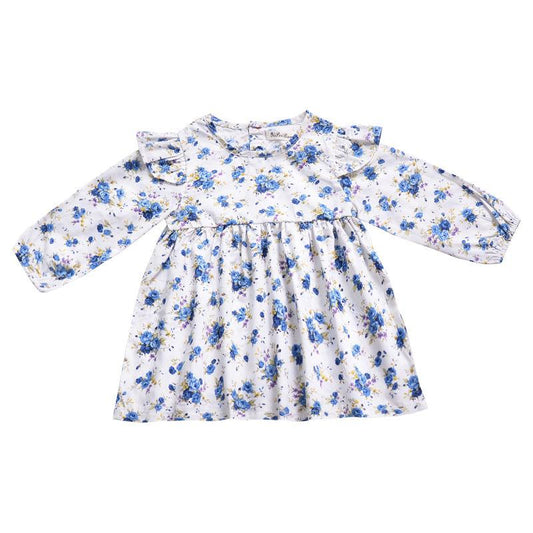 Baby Little Girl Floral Long Sleeve One-Piece Dress - dianjiang-