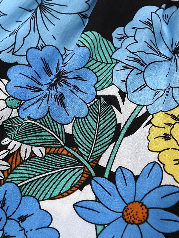 Baby Little Girl Summer Flower Pattern Sleeveless Casual Shift Dress - dianjiang-