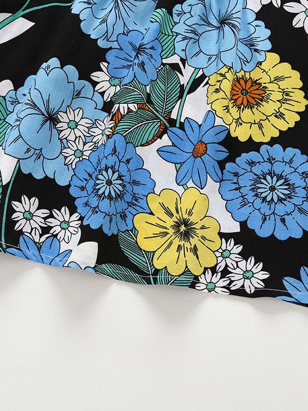 Baby Little Girl Summer Flower Pattern Sleeveless Casual Shift Dress - dianjiang-