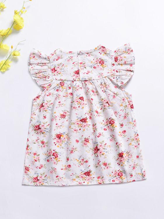Baby Little Girl Summer Flower Printed Ruffled Sleeve Dress - dianjiang-