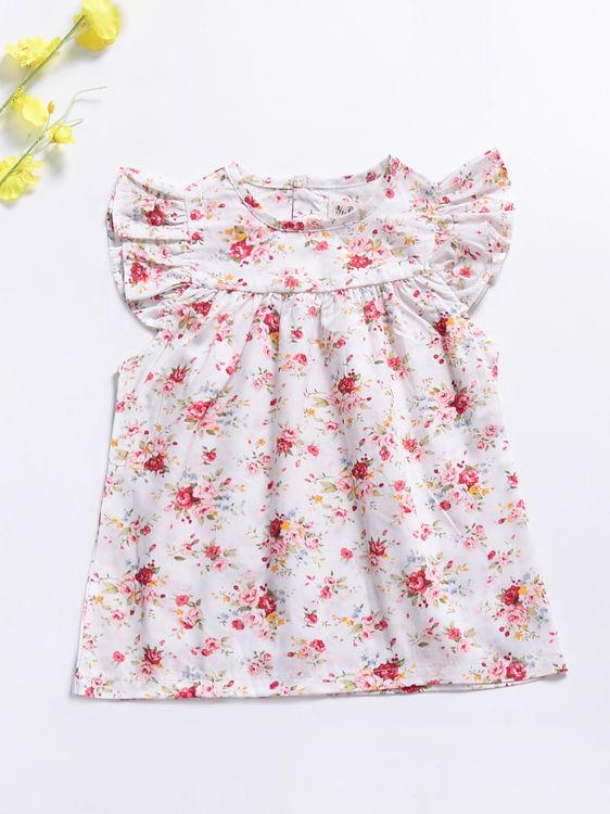 Baby Little Girl Summer Flower Printed Ruffled Sleeve Dress - dianjiang-