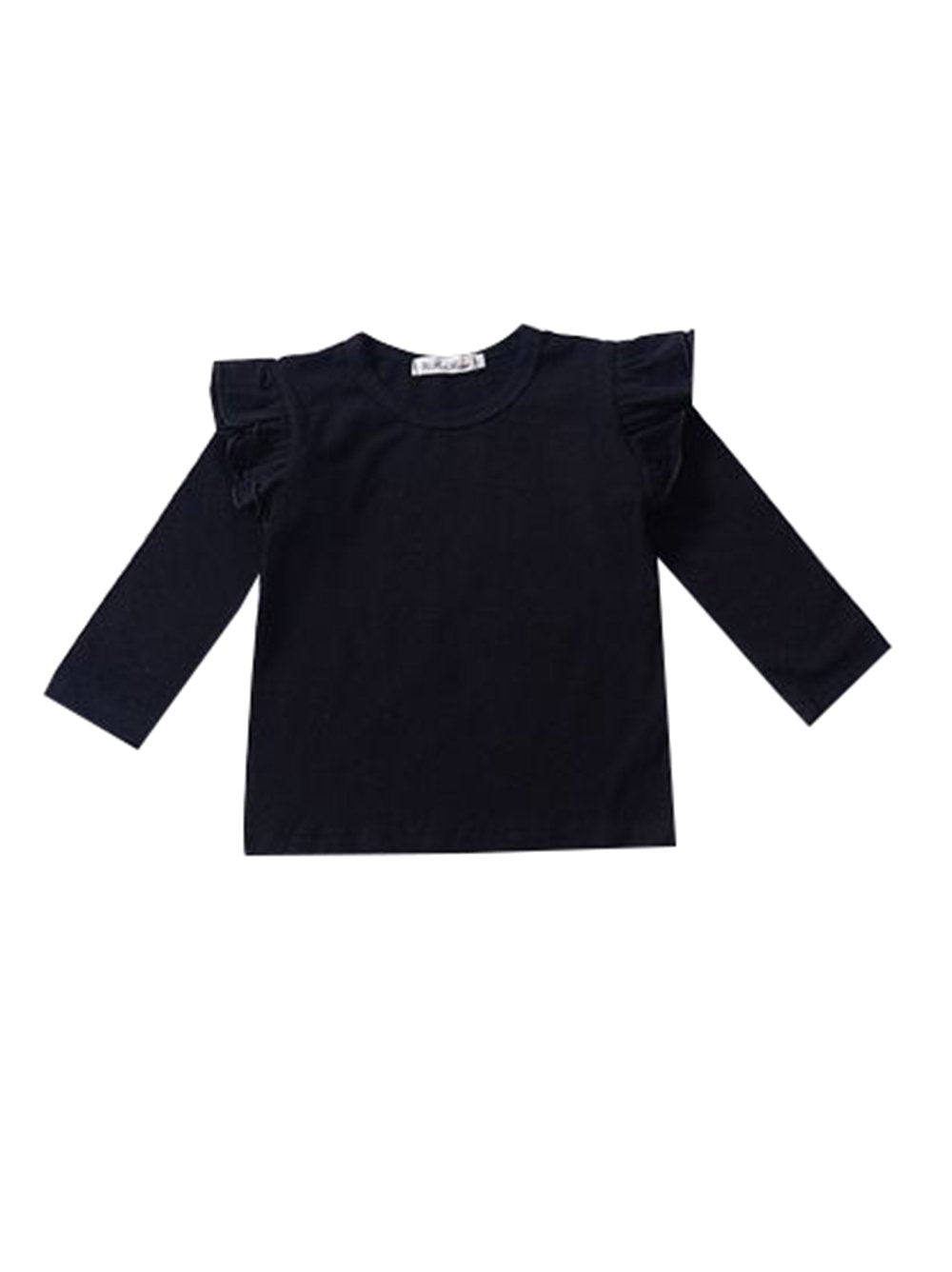 Baby Little Girls Flutter Long Sleeve Pullover - dianjiang-