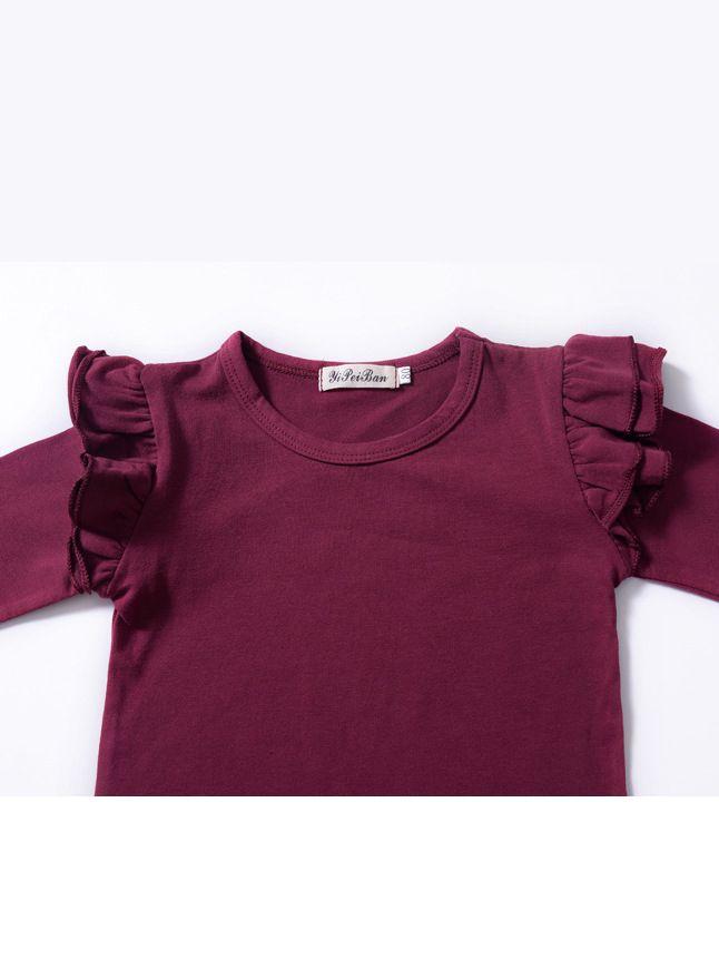 Baby Little Girls Flutter Long Sleeve Pullover - dianjiang-