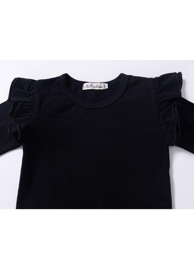 Baby Little Girls Flutter Long Sleeve Pullover - dianjiang-