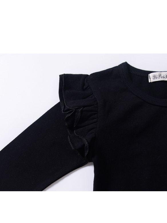 Baby Little Girls Flutter Long Sleeve Pullover - dianjiang-