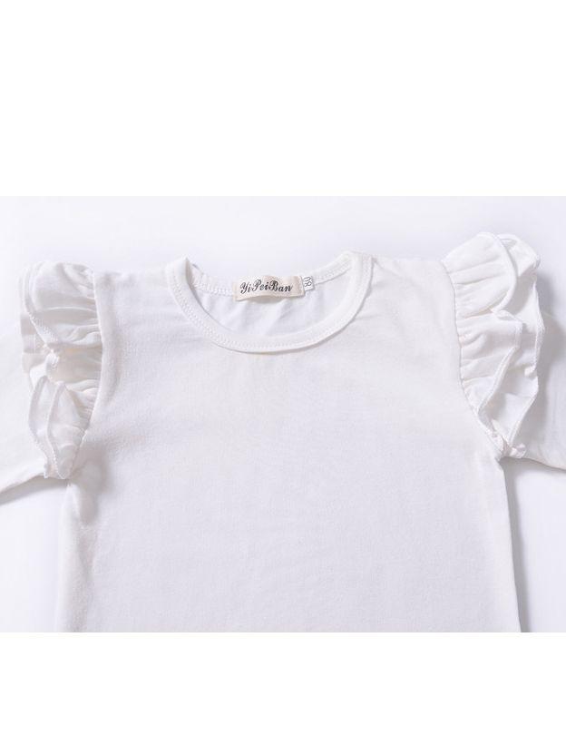 Baby Little Girls Flutter Long Sleeve Pullover - dianjiang-