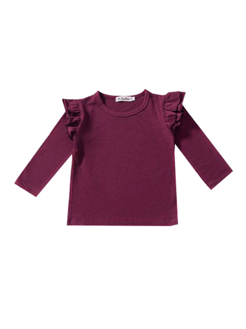 Baby Little Girls Flutter Long Sleeve Pullover - dianjiang-