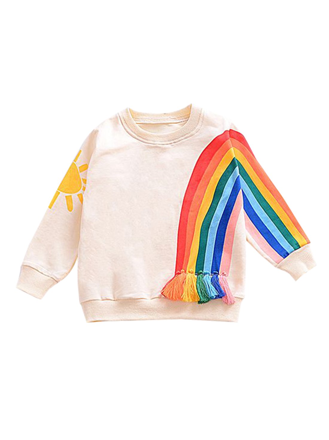 Baby Little Girls Rainbow Print Long Sleeve T-shirt - dianjiang-
