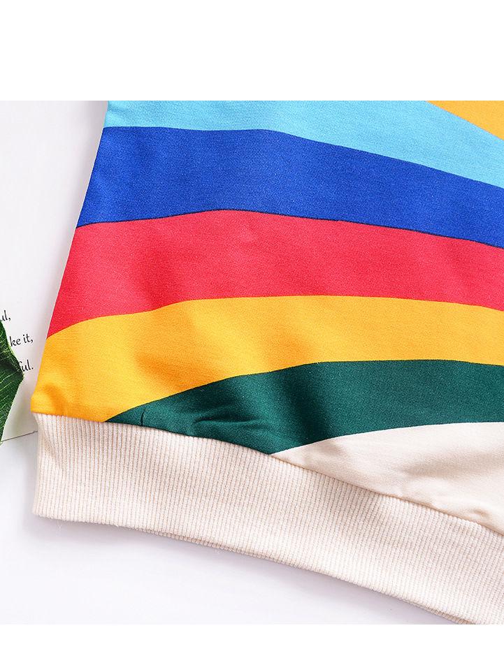 Baby Little Girls Rainbow Print Long Sleeve T-shirt - dianjiang-