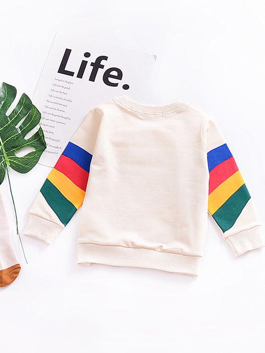 Baby Little Girls Rainbow Print Long Sleeve T-shirt - dianjiang-