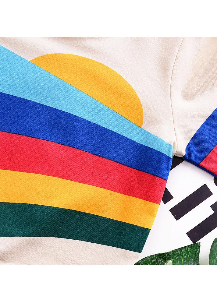 Baby Little Girls Rainbow Print Long Sleeve T-shirt - dianjiang-