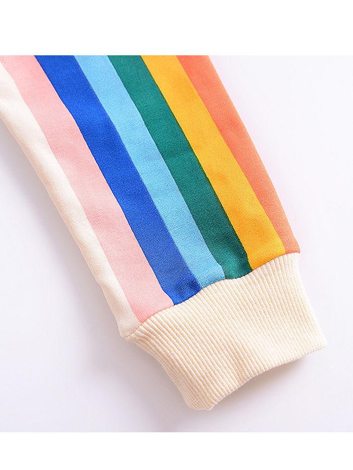 Baby Little Girls Rainbow Print Long Sleeve T-shirt - dianjiang-