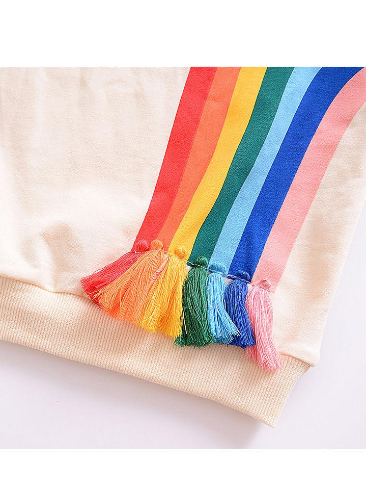 Baby Little Girls Rainbow Print Long Sleeve T-shirt - dianjiang-