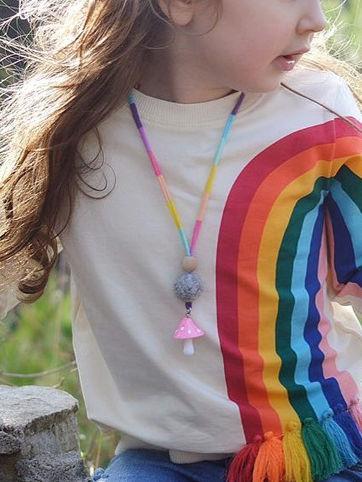 Baby Little Girls Rainbow Print Long Sleeve T-shirt - dianjiang-
