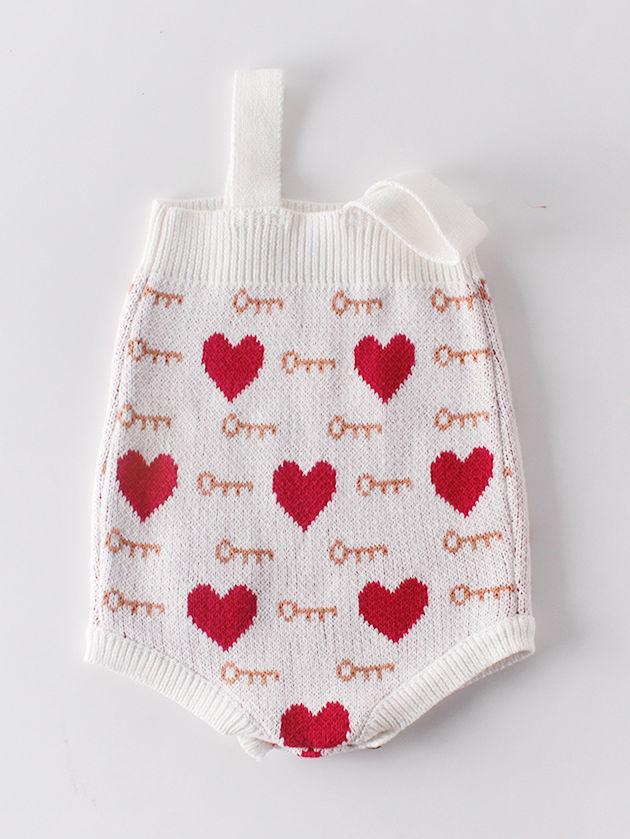Cute Baby Love Heart Key Knitted Romper - dianjiang-