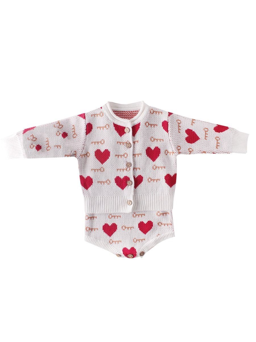 Cute Baby Love Heart Key Knitted Romper - dianjiang-