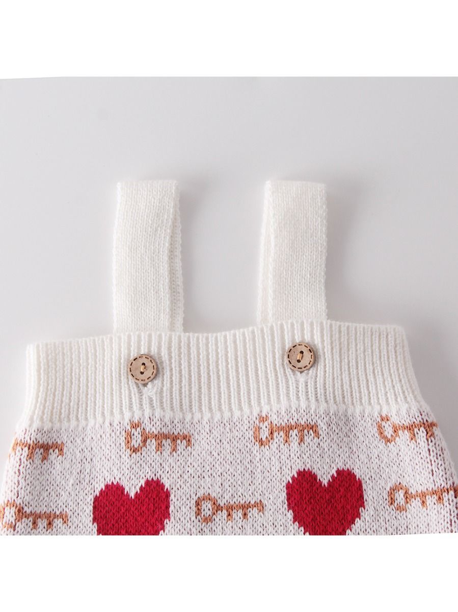 Cute Baby Love Heart Key Knitted Romper - dianjiang-