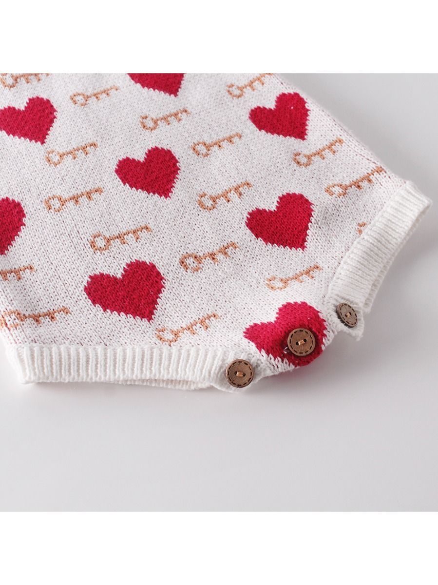 Cute Baby Love Heart Key Knitted Romper - dianjiang-