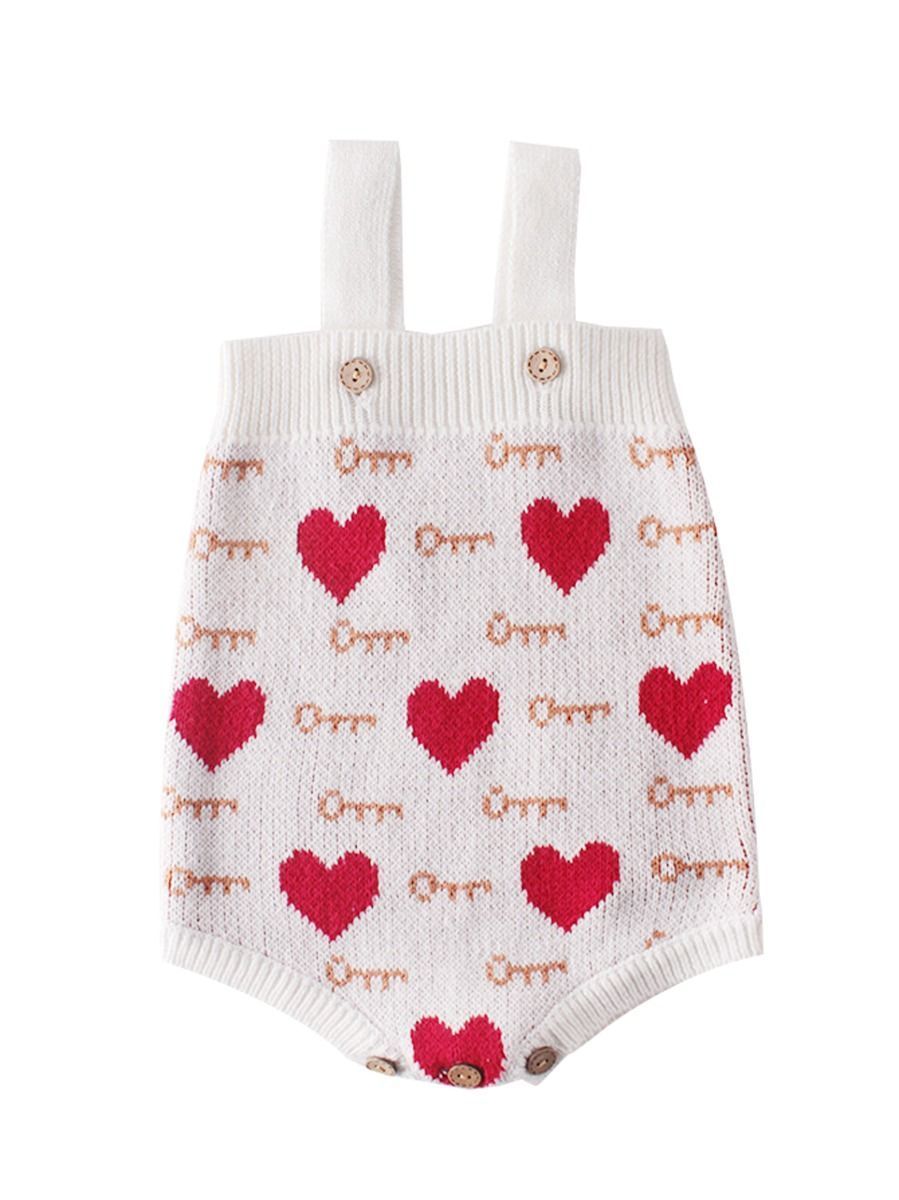 Cute Baby Love Heart Key Knitted Romper - dianjiang-