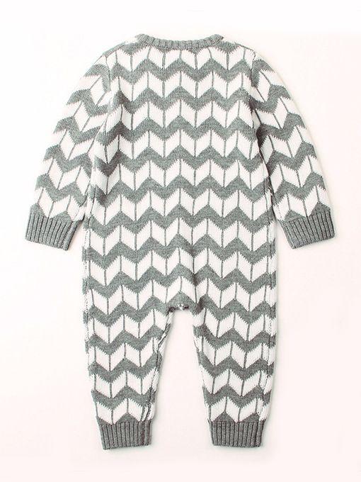 Rhombus Plaids Jumpsuit Knitted Baby Onesie - dianjiang-