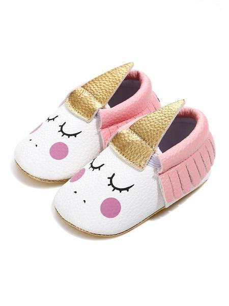 Baby Pre-Walking Shoes Unicorn Pattern Tassel Trimmed Slip-on Crib Shoes - dianjiang-