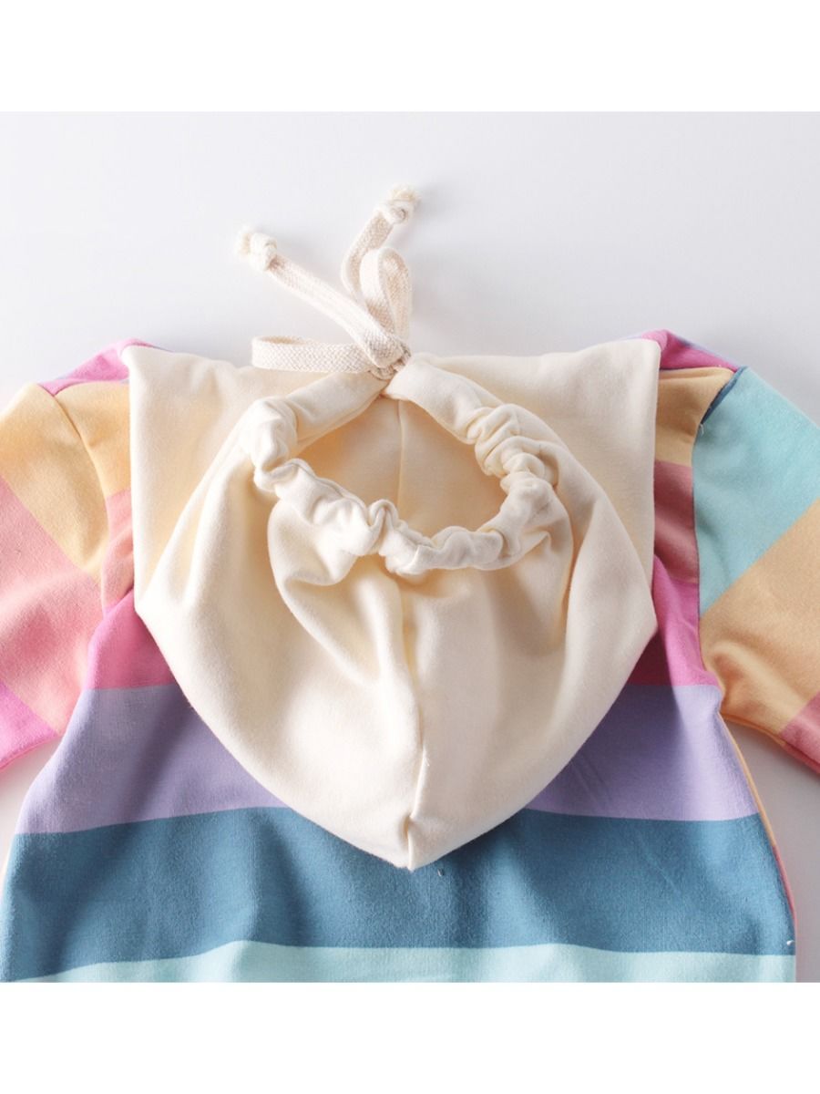 Adorable Autumn Baby Rainbow Hooded Onesies - dianjiang-