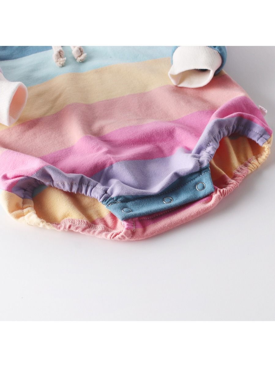 Adorable Autumn Baby Rainbow Hooded Onesies - dianjiang-
