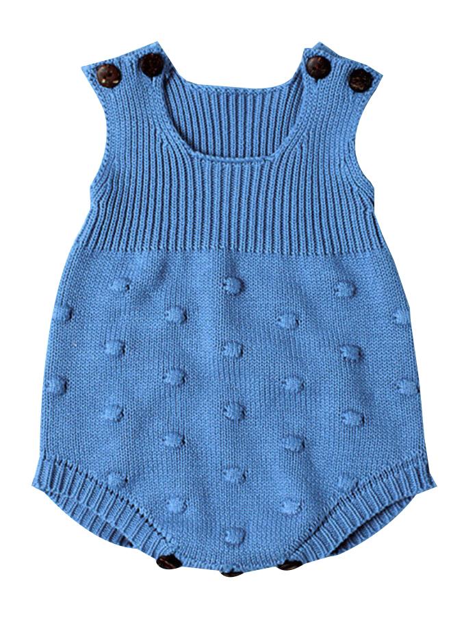 Sleeveless Knitted Wear Buttoned Baby Romper - dianjiang-