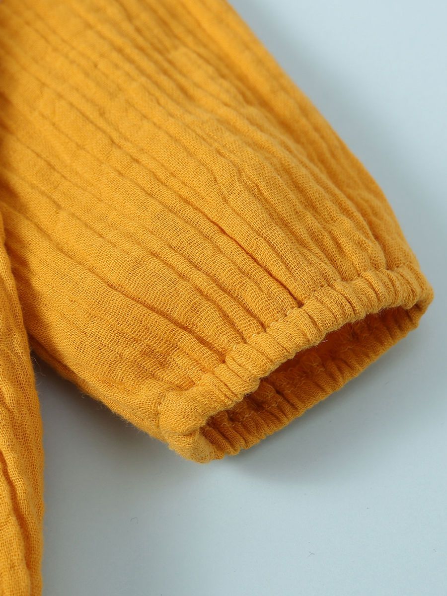 Baby Solid Color Ruffle Sleeve Bodysuit - dianjiang-