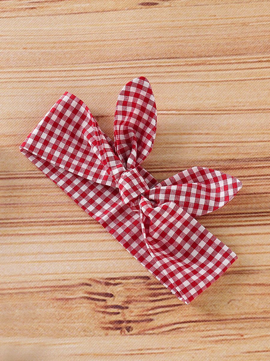 Baby Toddler Girl 3-Piece Set Checked Suspender Top+Shorts+Headband - dianjiang-