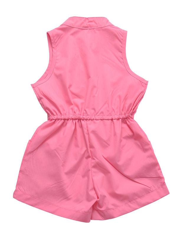 Baby Toddler Girl Elastic Waist Sleeveless Causal Jumpsuit - dianjiang-