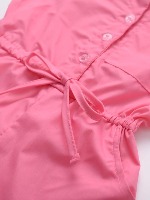 Baby Toddler Girl Elastic Waist Sleeveless Causal Jumpsuit - dianjiang-