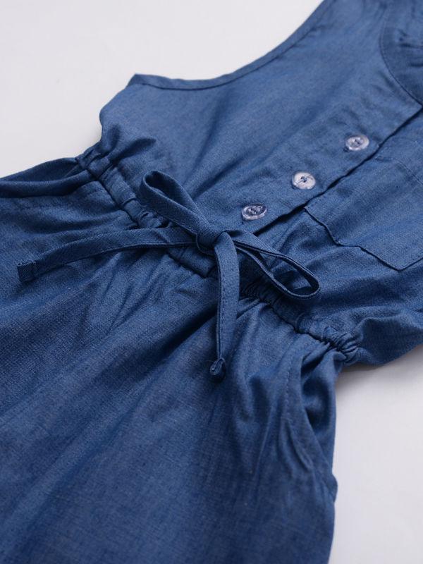 Baby Toddler Girl Elastic Waist Sleeveless Causal Jumpsuit - dianjiang-