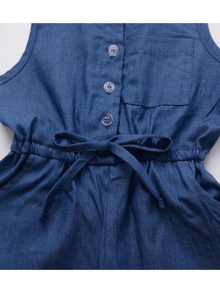 Baby Toddler Girl Elastic Waist Sleeveless Causal Jumpsuit - dianjiang-