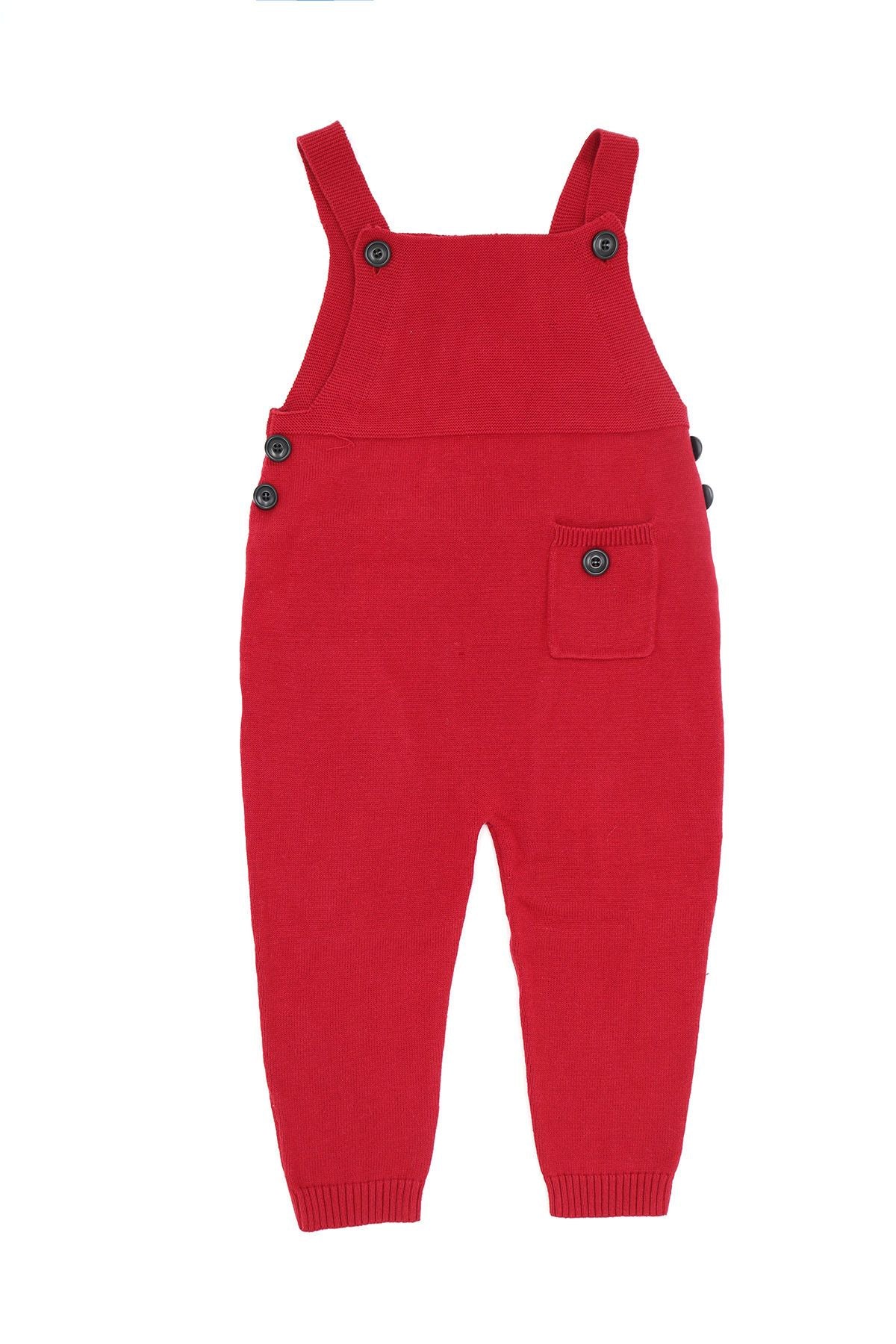 5 Colors Pockets Knitted Trousers Jumpsuit Baby Toddler Girls Boys Overalls - dianjiang-