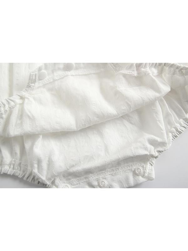 Cotton White Bodysuit Baby Toddler Girls Onesie - dianjiang-