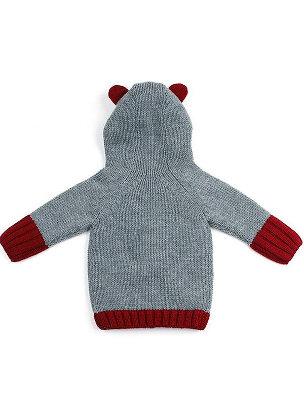 Bear Pattern Baby Hoodie Long Sleeve Buttoned Coats Outwear - dianjiang-