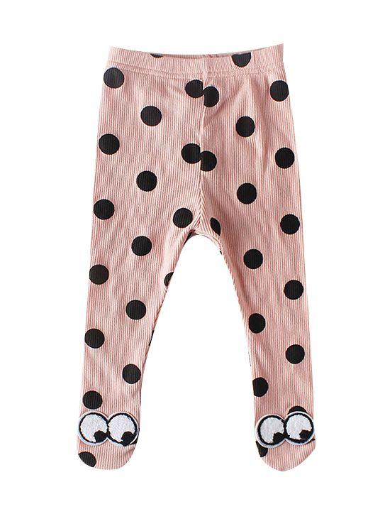 Cute Cartoon Pant Big Eyes Polka Dots Cotton Pantyhose for Baby Girls - dianjiang-