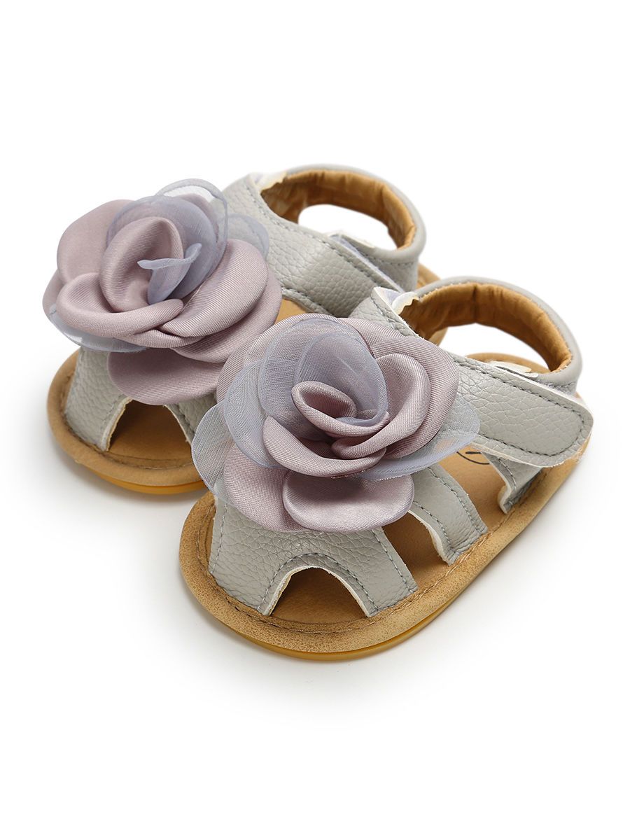 Summer Big Flower Trimmed Baby Gilr Sandal - dianjiang-