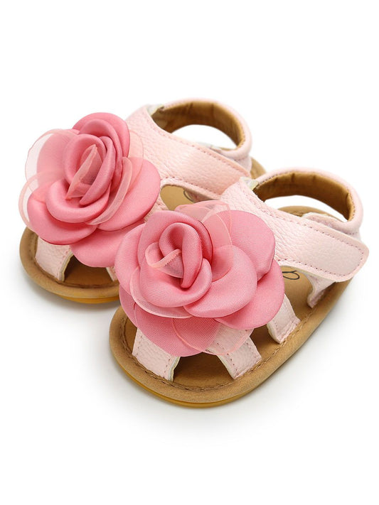 Summer Big Flower Trimmed Baby Gilr Sandal - dianjiang-